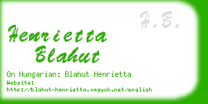 henrietta blahut business card